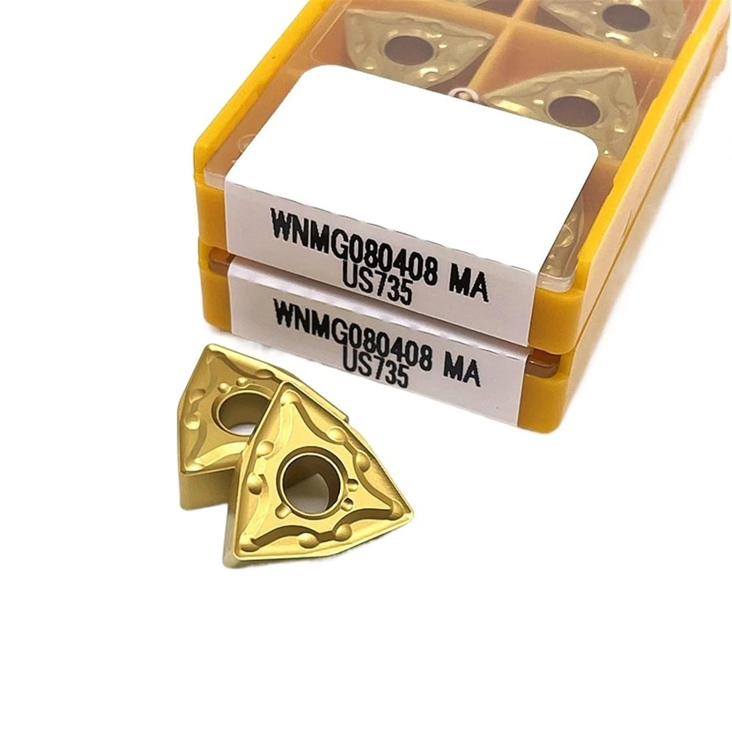 Indexable Carbide Lathe Tool Carbide Blade External Turning Tool Lathe Insert for Steel Stainless(WNMG080408-15TF)