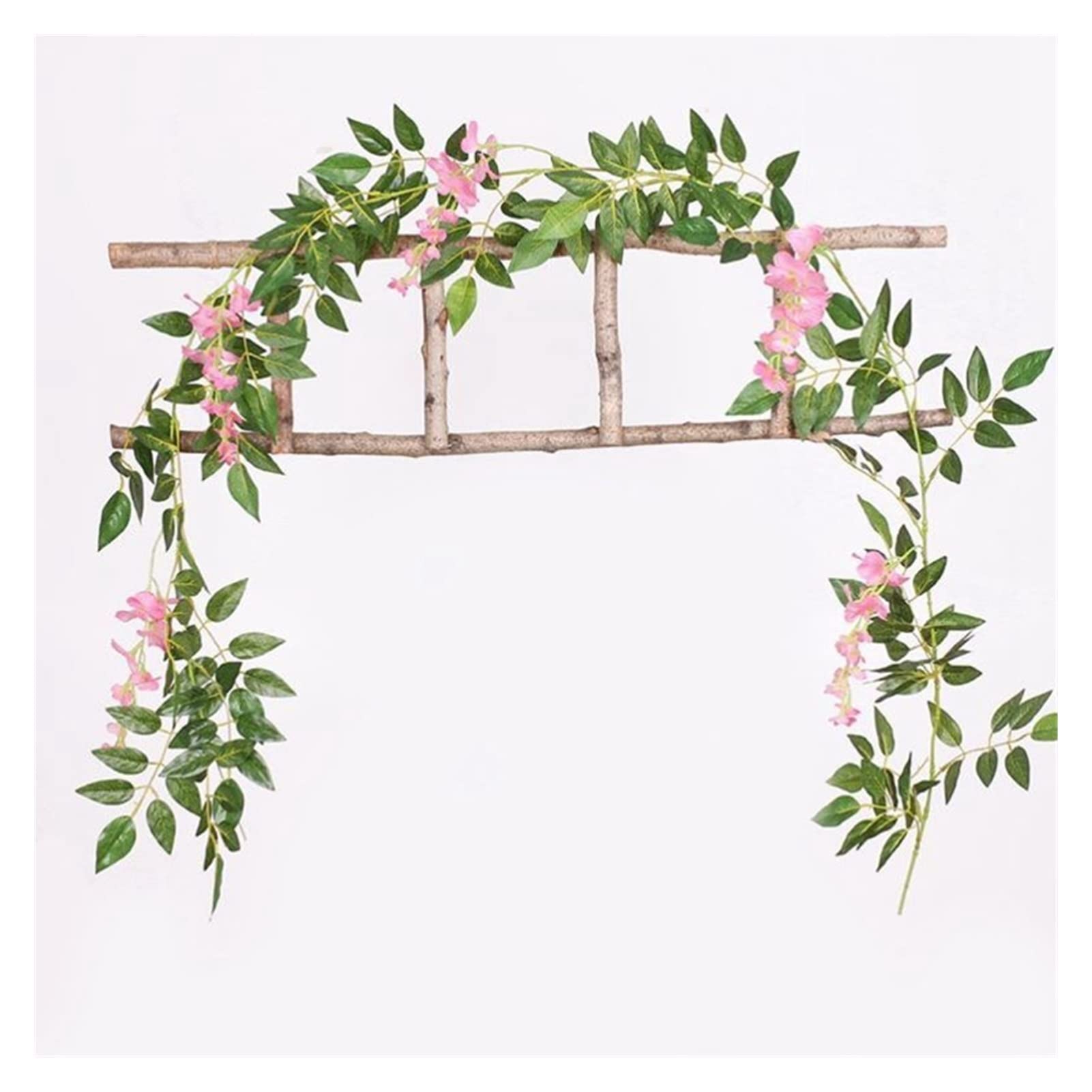Efeublumen, künstliche Pflanze, Rankengirlande für Zimmer, Garten, Hochzeitsbogen, Blumendekor (Farbe: rosarote Glyzinie)