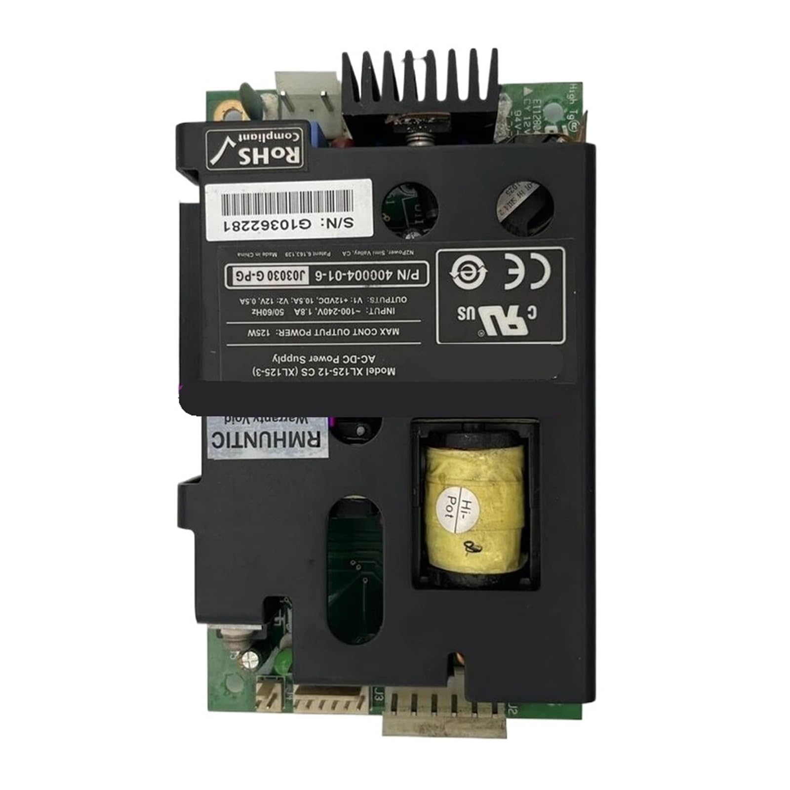 KSZHZYMGX XL125-12 CS(XL125-3) V1 12VDC 10.5A/V2 12V 0.5A Power Supply