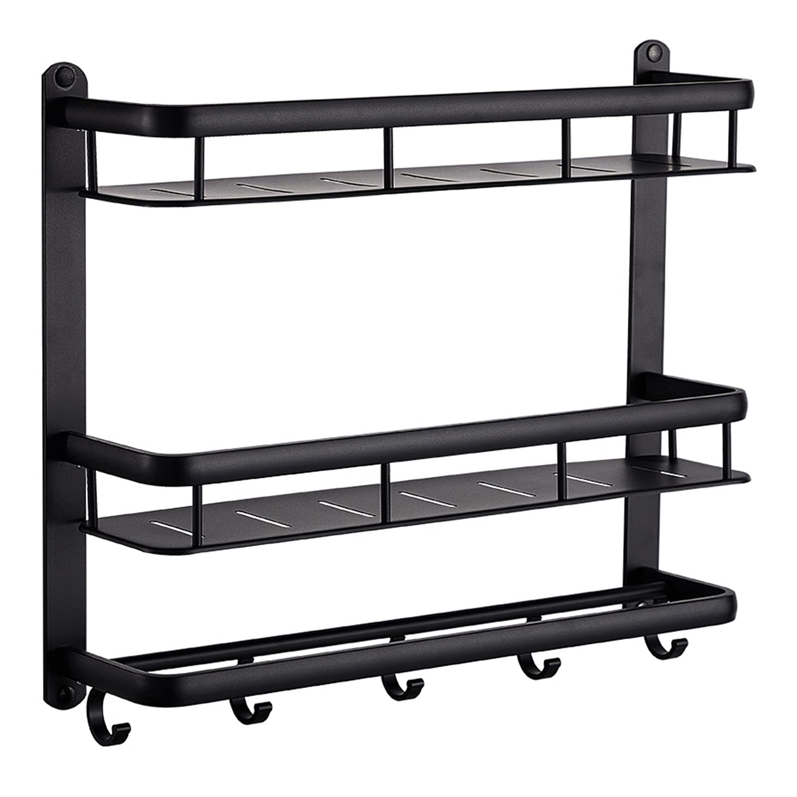 Corner Shower Caddy Bathroom Organiser Adhesive Aluminum 2 Tier Shower Shelf Storage Organizer Wall Mounted No Drilling Basket