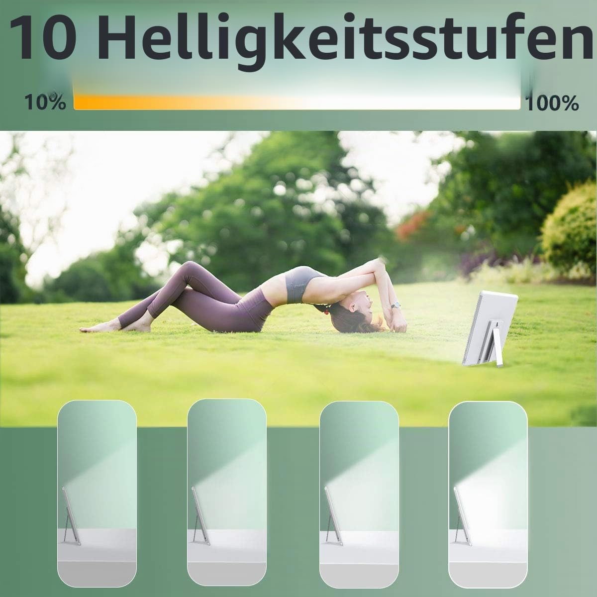 Easysleep Tageslichtlampe 10000 Lux Lichttherapielampe LED mit 6 Timer, 10 Helligkeitsstufen, UV-freies simuliertes Sonnenlicht