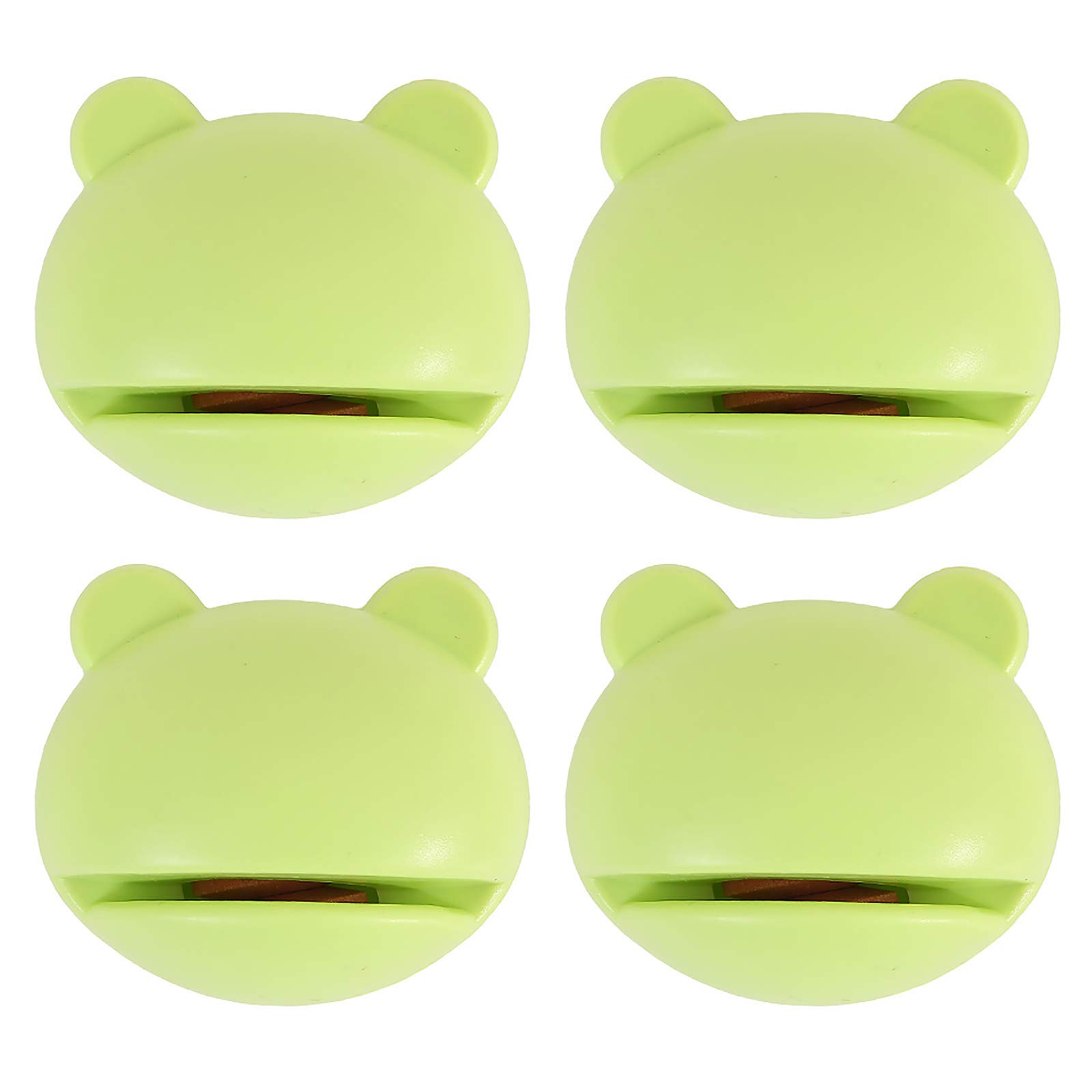 Mini Knife Sharpener, Bear Shape Cartoon Kitchen Grindstone, Manual Handle Knife Sharpener, for Sharpening and Restoring Kitchen Knives, 4Pcs, Green