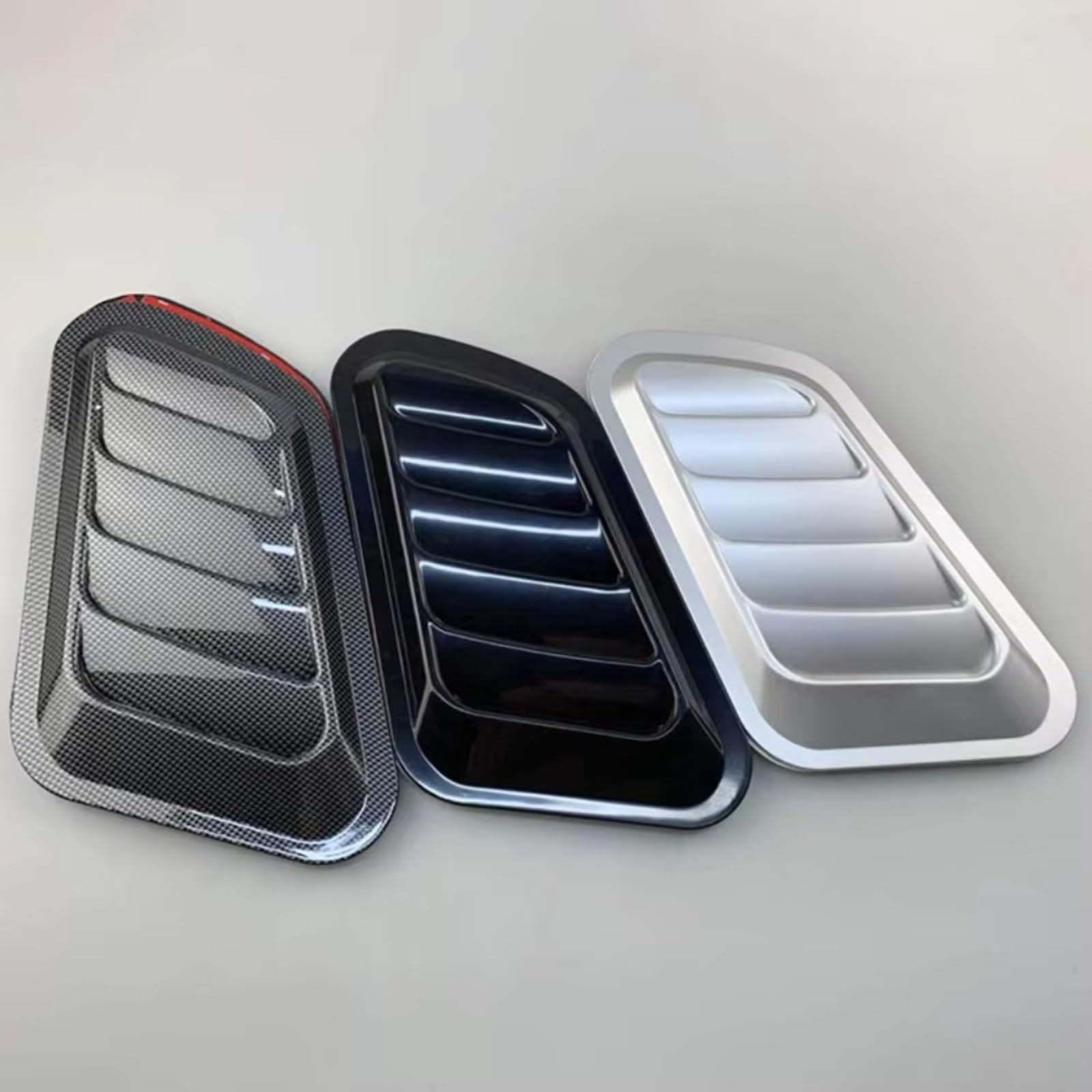 Motorhaube Lüftungsgitter 2 Stück Universal Auto Dekorativer Luftstrom-Einlass Scoop Für Turbo Motorhaubenlüftung Abdeckung Haube Tuning-Teile Zubehör(Black1)