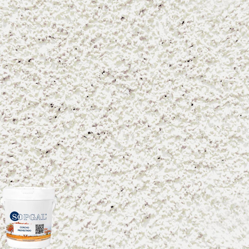 Sopgal Pintura de Corcho Natural 15L Color Blanco Roto - Proyectado Rugoso