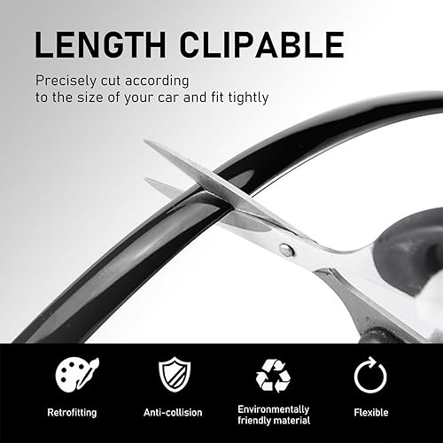 Miniatura 3 de Paquete de 1 moldura cromada para automóvil, 0.78 pulgadas x 16.4 pies, tira anticolisión anticolisión, universal para auto tira autoadhesiva