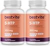 BESTVITE 5-HTP 200mg per Capsule 240 Capsules 120 x 2 - No Stearates - No Flow Agents - Gluten Free - Non GMO