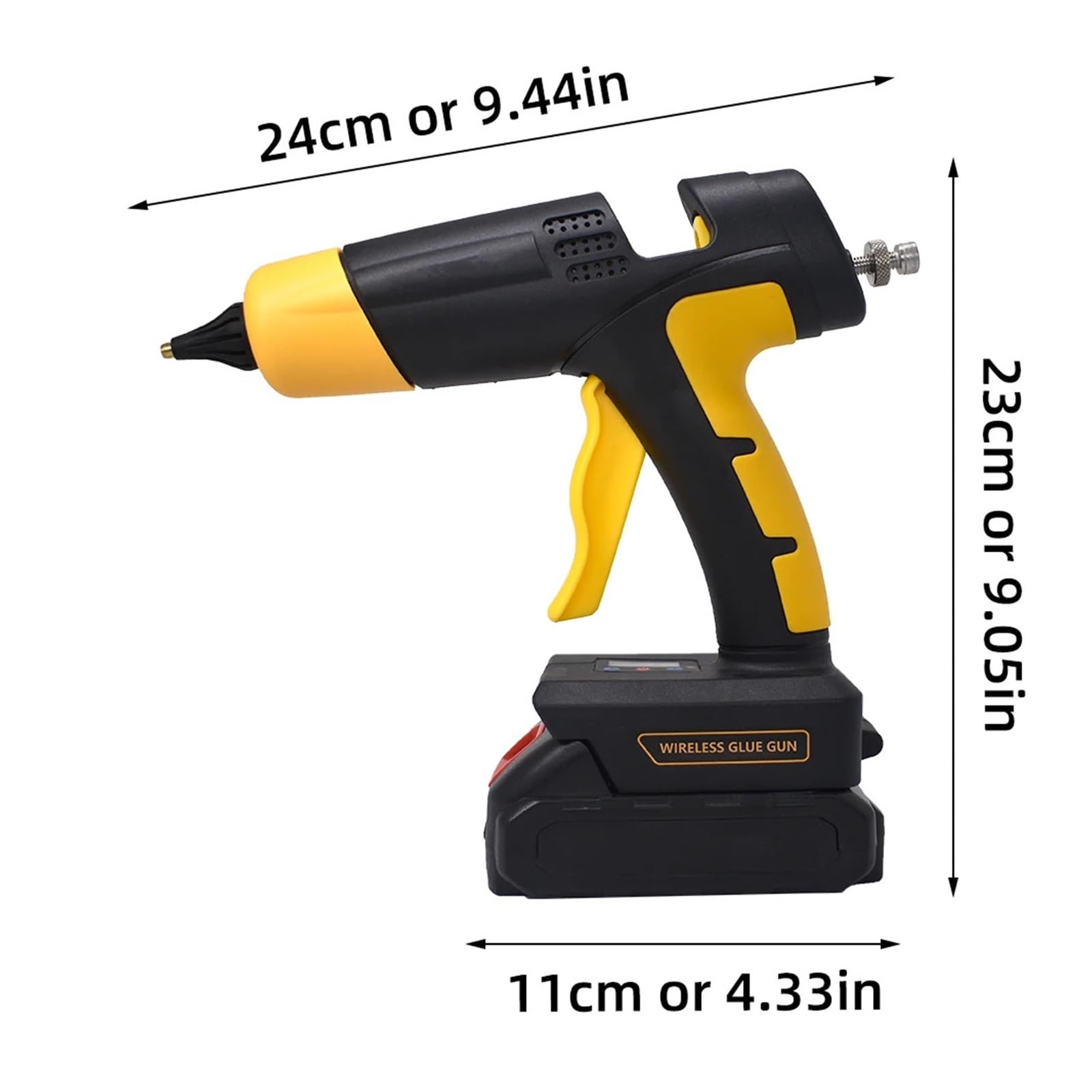 Pistola for colla a caldo senza fili 120 W 12 V con controllo della temperatura tramite display digitale Batteria e ugello sostituibili Utilizza stick di da 11 mm(SET-3)