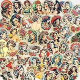50 Pcs Vintage Pinup Girls Vinyl Stickers Pack – Waterproof Retro Style Decals for Laptops, Water Bottles,Personal Decor