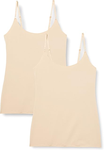 Iris & Lilly Women's Cotton Modal Camisole, Pack of 2