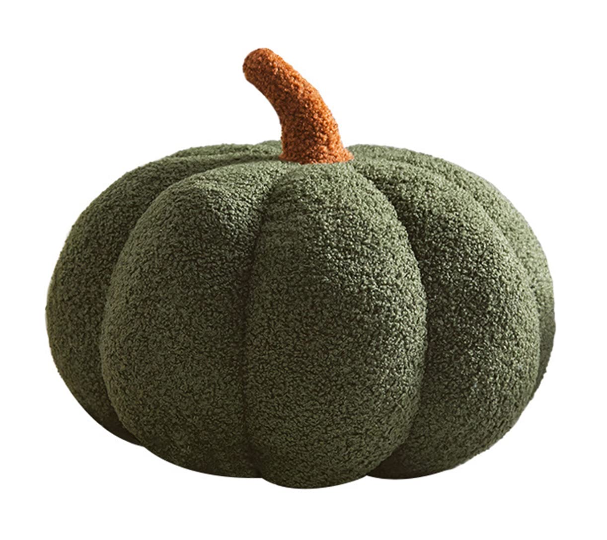3D Simulated Pumpkin Pillow Plush Pillow Sofa Cushion (7.8inch, Olive)
