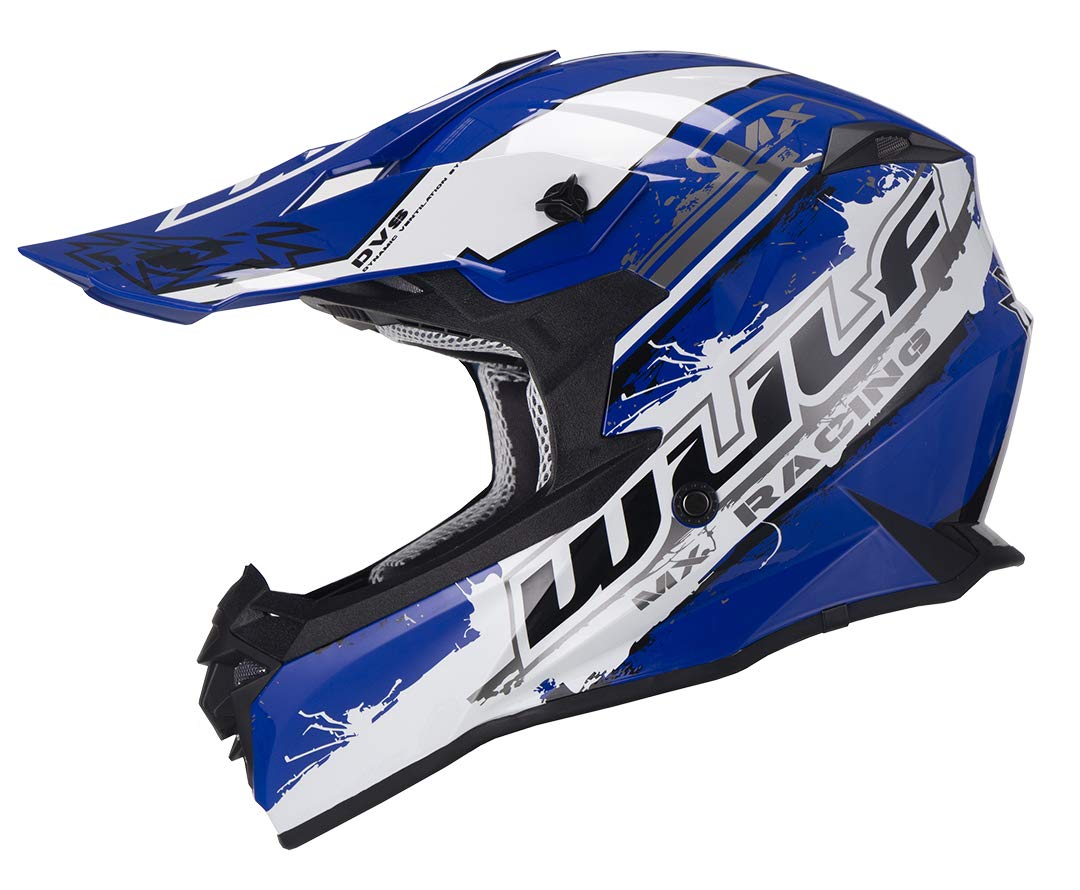 Wulfsport Off Road Pro Motocross Helmet Adult Motorcycle Motorbike Helmets  Blue XXL (63-64cm)