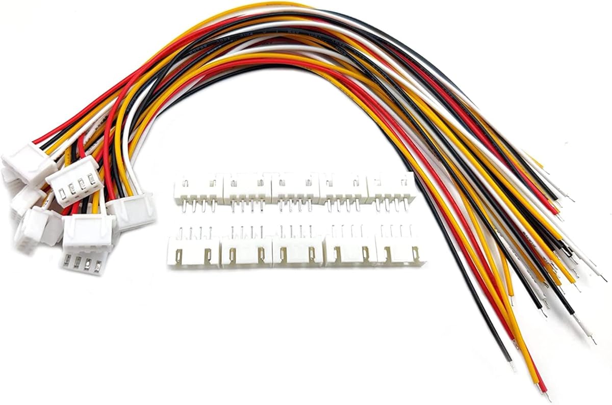 daier 20 Sets Jst Xh 2.54 4 Pin Connector Plug Male with 200mm Wire & Female Connector
