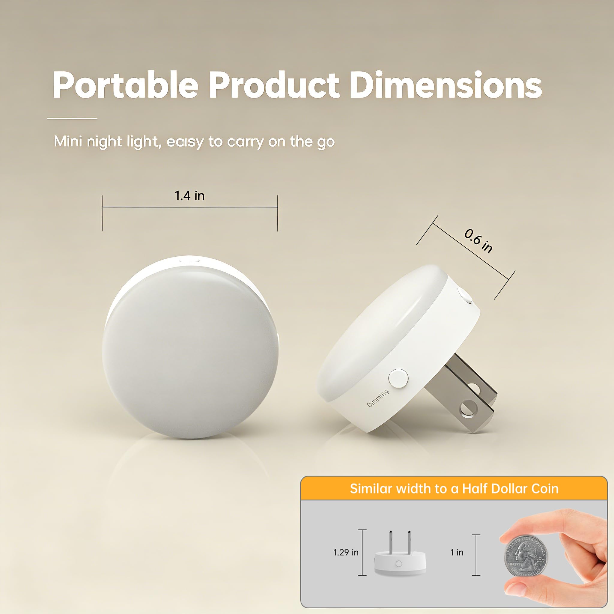 Luz nocturna enchufable en la pared, mini luces nocturnas LED regulables para niños, luz suave para lactancia materna, ayuda para dormir, dormitorio, guardería, pasillo, escalera, 3CCT, paquete de 4