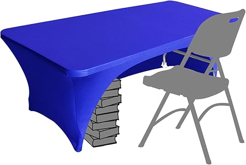 Eurmax - Mantel ajustable de poliéster elástico con parte frontal cubierta y parte posterior descubierta, disponible en más de 30 colores