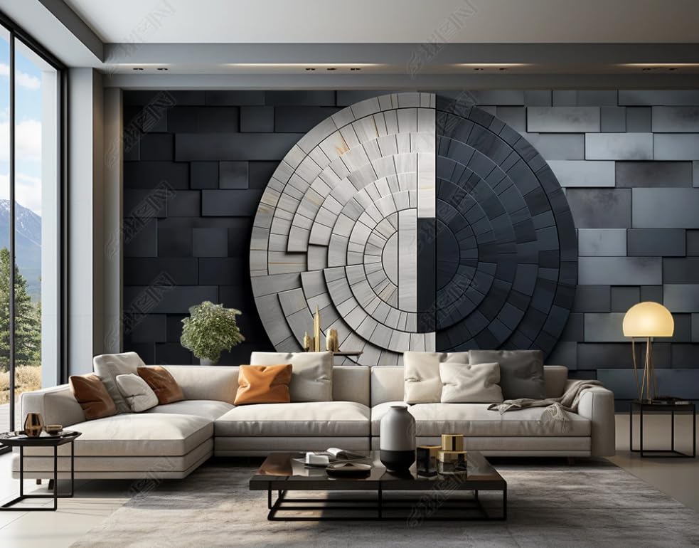 Papier peint intissé de prestige à effet tridimensionnel pour grand mur