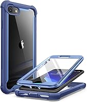 Vista 11 de i-Blason Ares - Funda para iPhone SE 2022 (3ª generación), [protector de pantalla integrado] Funda transparente resistente de doble capa para iPhone