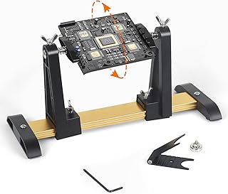 Circuit Board Holder Helping Hands and Soldering Iron Stand for Soldering and Repair, Adjustable 360° Rotation, Potable, Space-Saving and Aluminum Base, Durable for Crafting, Electronics PCB