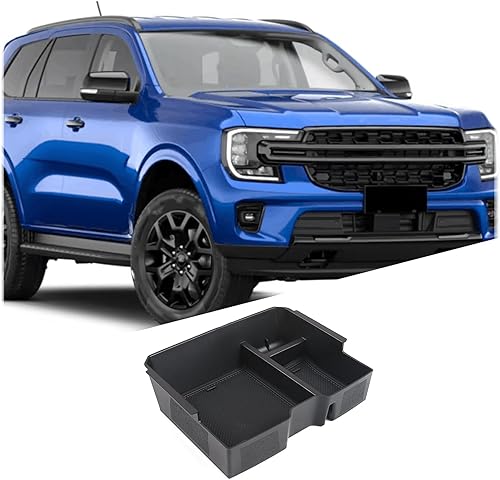 Lcojicep Bandeja de almacenamiento de control central compatible con Ford RangerEverest 2023, bandeja organizadora de consola central, caja de