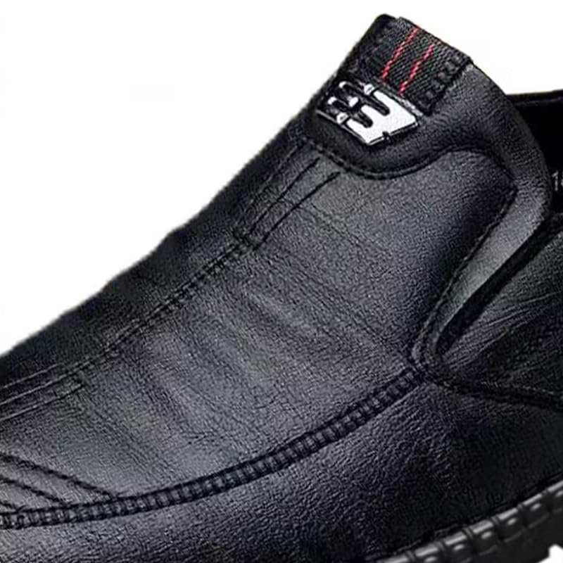 Men's Leather Slip-On Loafers, Casual Walking Shoes, Non-Slip Driving Moccasins, Black and Brown3