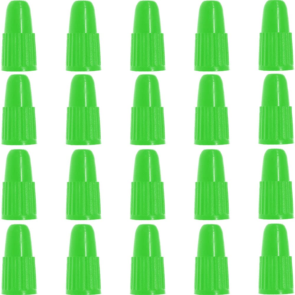 OUGER Presta Valve Caps Green,Plastic Bike Dust Caps Tire - Bicycle Presta/French Valve stem Cover for MTB Mountain/Road Bikes, Bike Accessories,Outdoors(20 Pack)