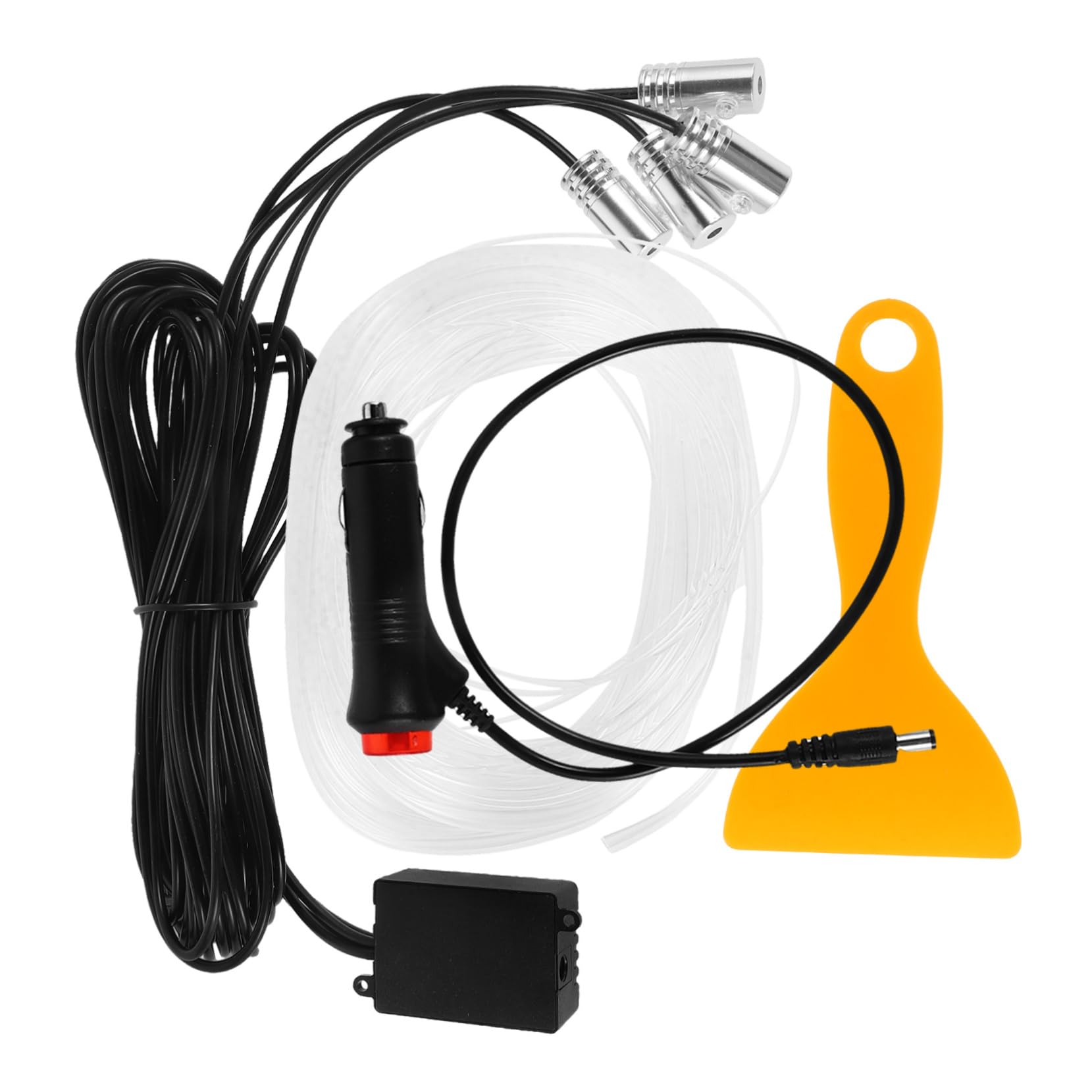 STOBAZA Led Lights for Car Interior Fiber Optic Decorative Strips 1 Set 4 Ways Lighting