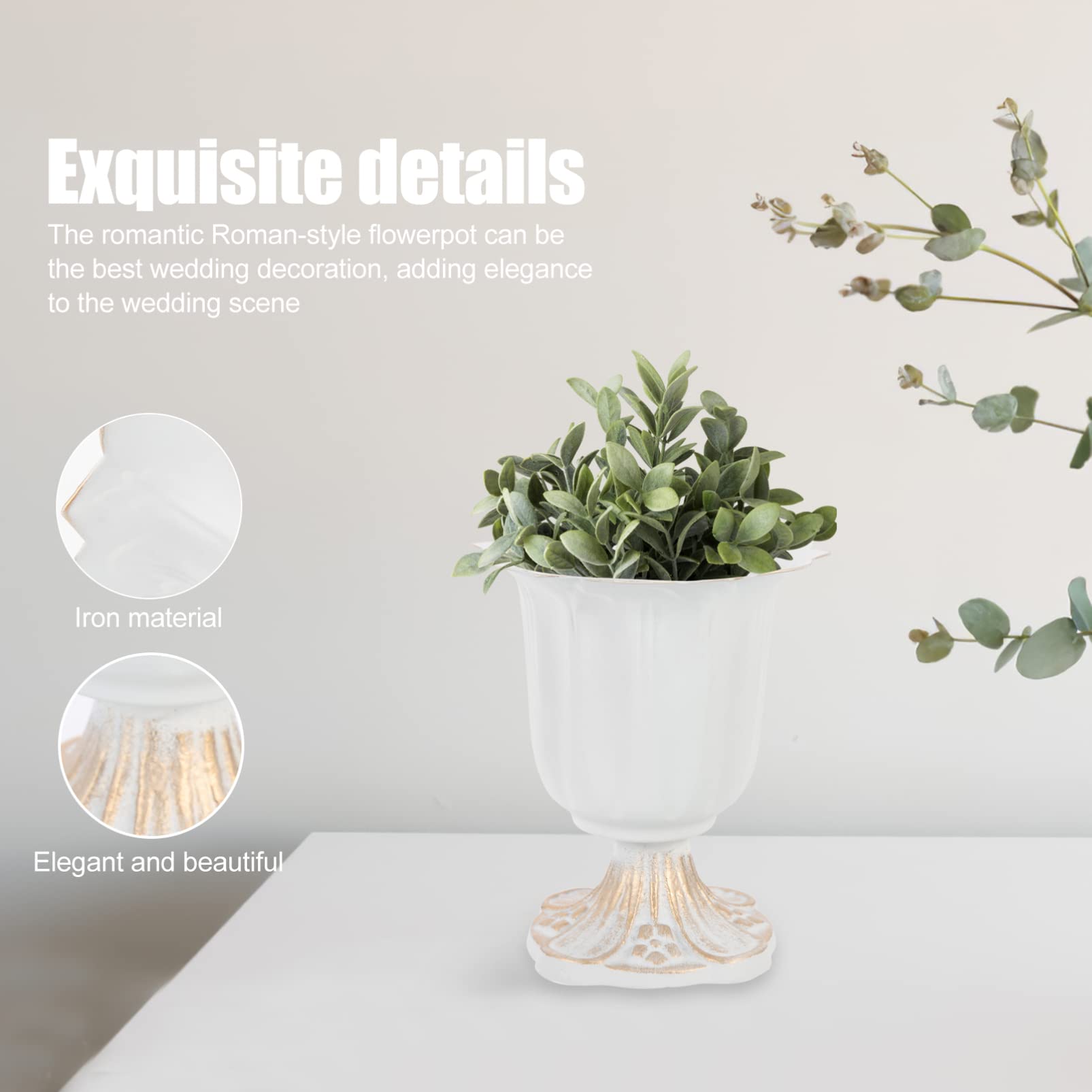 Vintage Blumentopf Aus Gusseisen – Römische Säulen-Optik Für Hochzeit, Wohnzimmer & Garten-Deko
