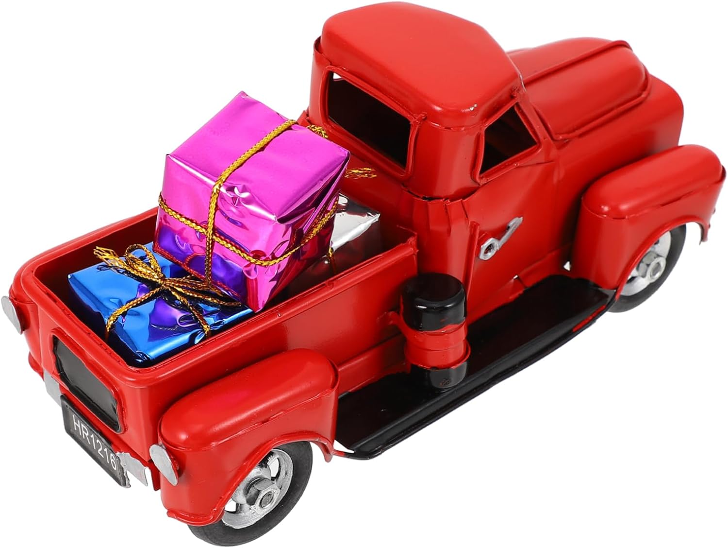 3pcs Metal Truck Model Christmas Car Decoration for Home and Holiday Tabletop Unique Retro Pickup Figurine for Festive Decor