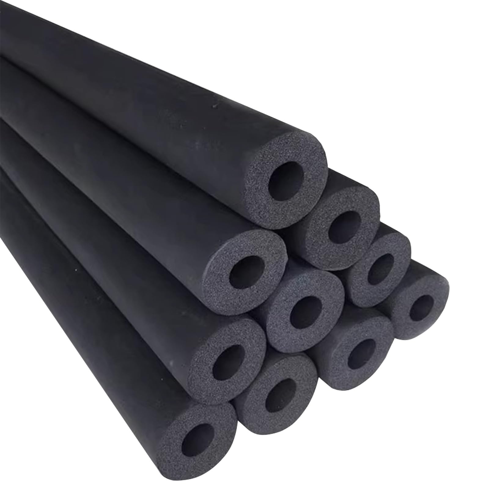 20 Piezas Tubo Espuma Proteccion, Aislamiento de Tubería Tuberías de Cobre for Fontanería y Calefacción (Negro, 60/76mm),reducción de ruido for protección de tuberías,1.8m(60mmID)