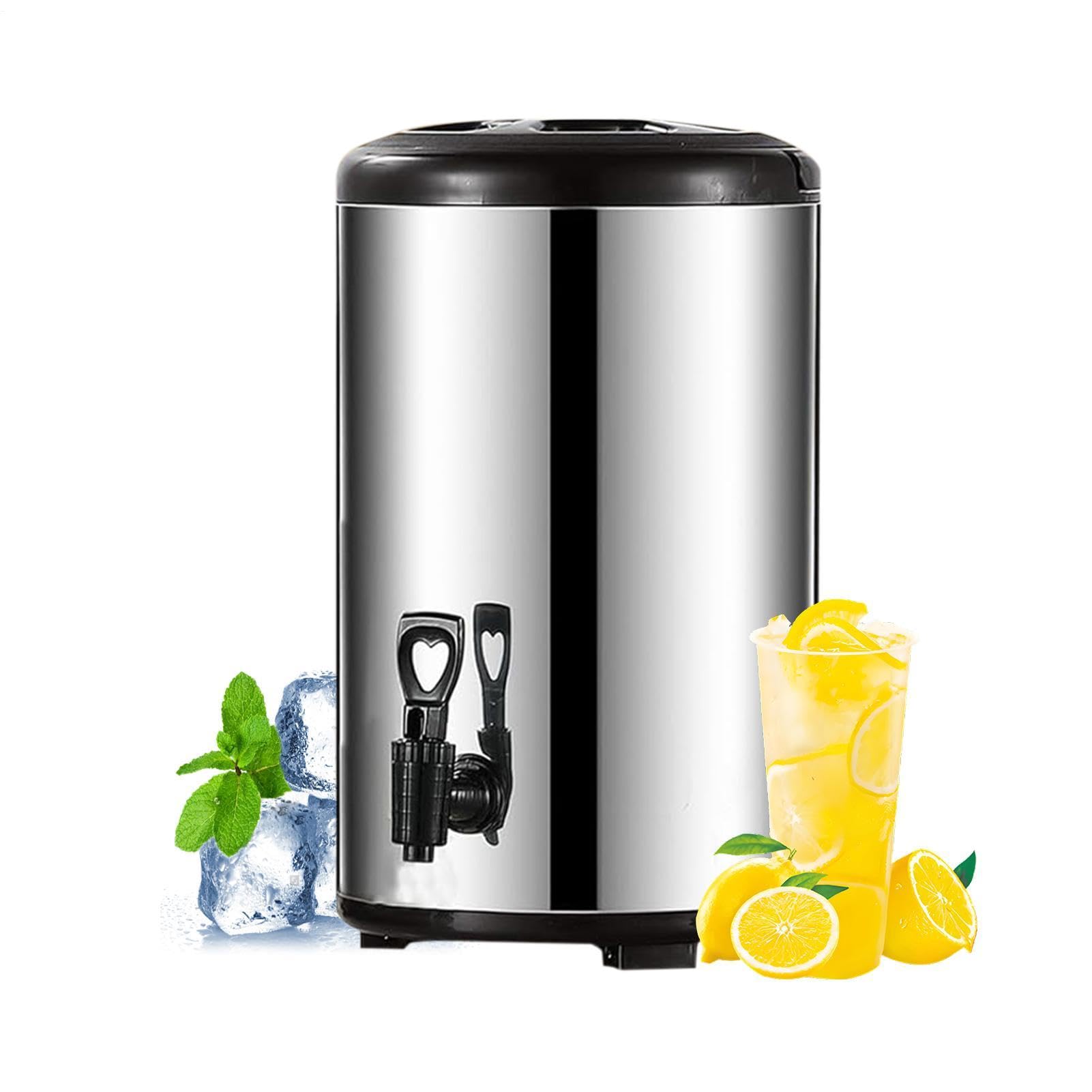 Dispensador de bebidas con Grifo y Recipiente de de Doble Pared | Jarra Térmica de Acero Inoxidable de Gran Capacidad para Agua Caliente Para Zumos Té Leche Y Bebidas Para Camping Pícnic Y