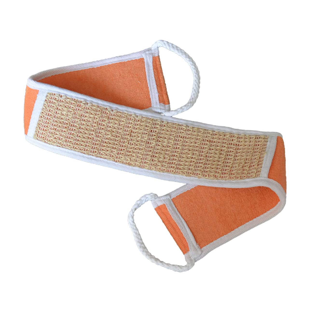 OATIPHO 2pcs Natural Cotton Linen Exfoliating Bath Bands Double Sided Back Scrubber Wash Strap for Smooth Skin for Shower Spa Use Orange