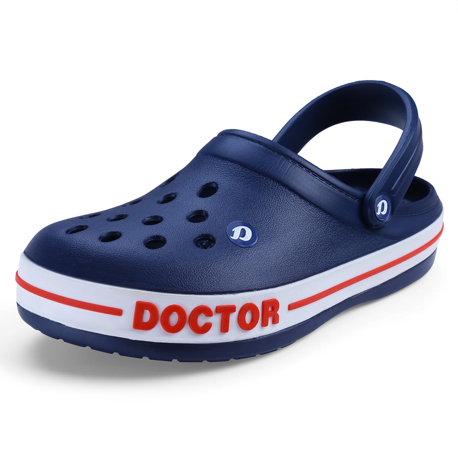 Men's Ultra Soft Casual Clogs/Sandals with Adjustable Back Strap for Adult | Comfortable | Light Weight | Stylish & Anti-Skid | Waterproof & Everyday Use Mules for Gents & Boys D-502