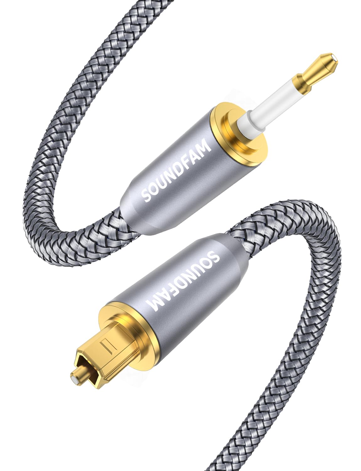 VANAUX Toslink To Mini Toslink Optical Audio Cable 24K Gold-Plated Digital S/PDIF Fiber Optic Cables For Home Theater, Sound Bar,TVs/Amplifiers/Hi-Fi Systems - Black(16.5Feet/5M