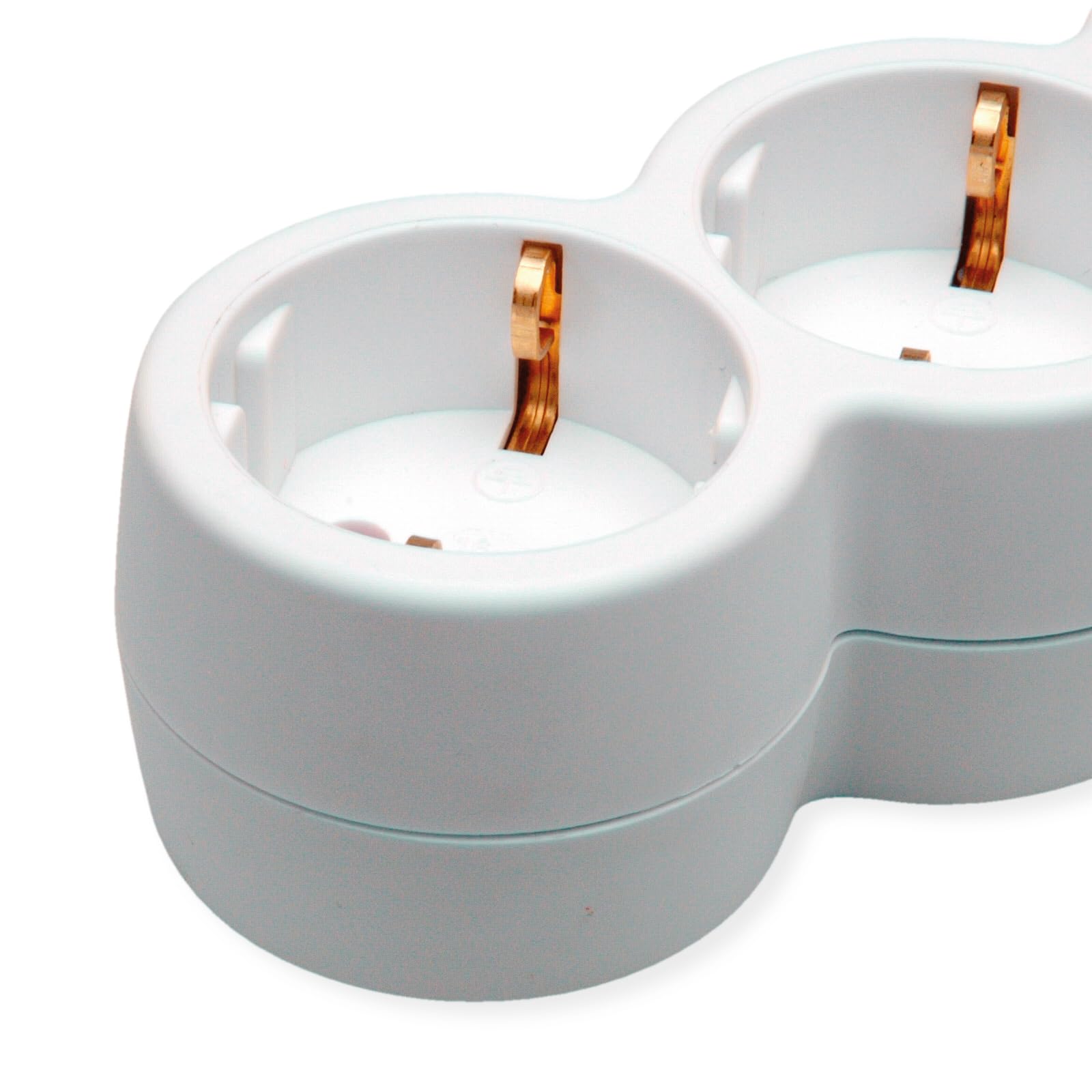 VALUE Regleta de 3 enchufes con Interruptor, enchufes Redondos, Blanco, 3 m