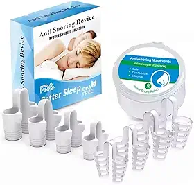 Kit Anti Ronco com 8 Dilatadores Nasais, Clipes Nasais para Alívio de Ronco, BPA Free, Solução Natural para Melhor Sono