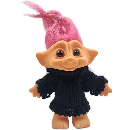 Amazon N A かわいいヴィンテージ幸運トロール人形色とりどり髪服ミニ人形アクションフィギュア子供グッズおもちゃギフト ピンクの髪 フィギュア ドール 通販