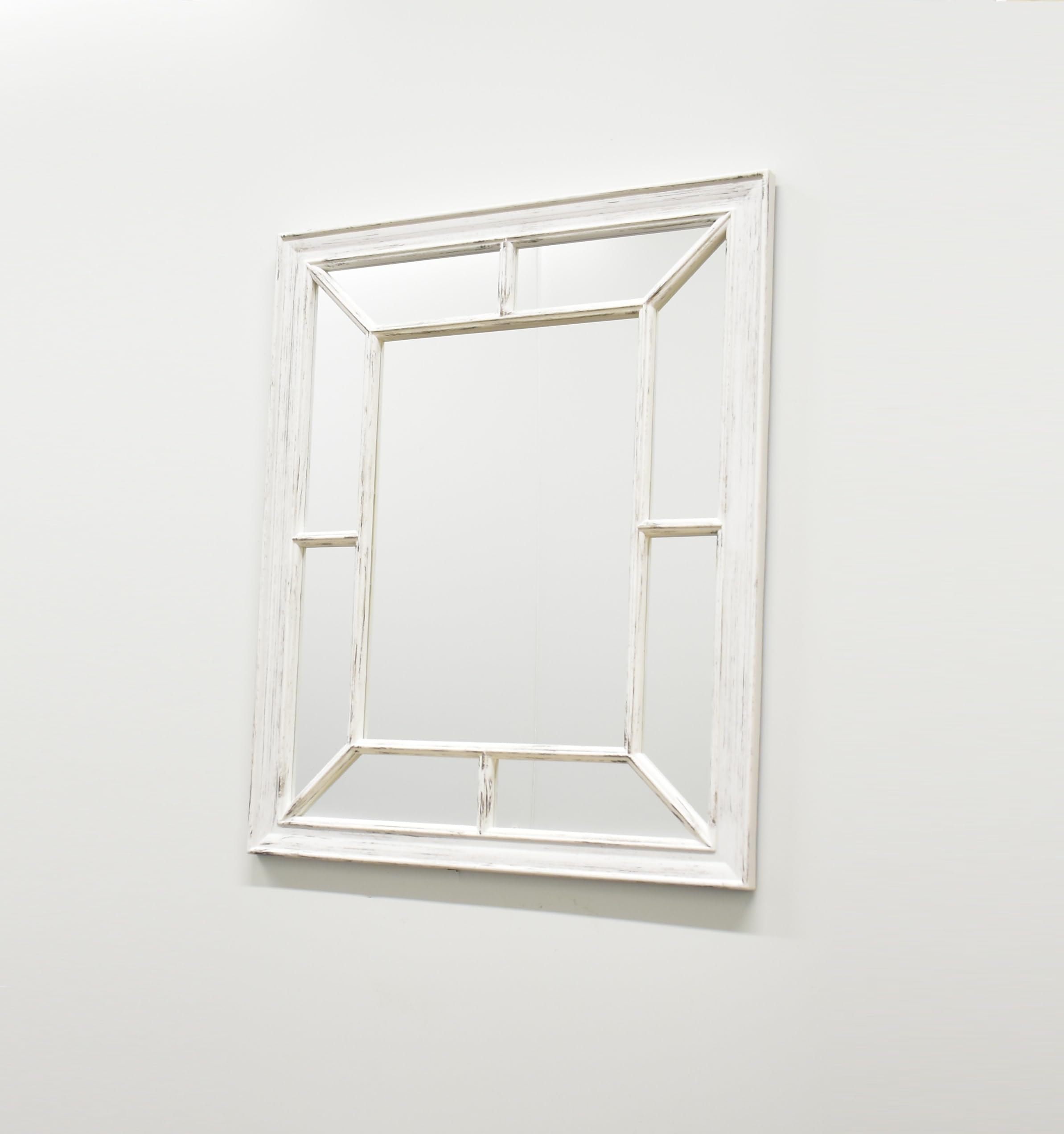 Deenz White Antique Window Mirror Stylish Decor Wall Hallway Rustic 60X76cm