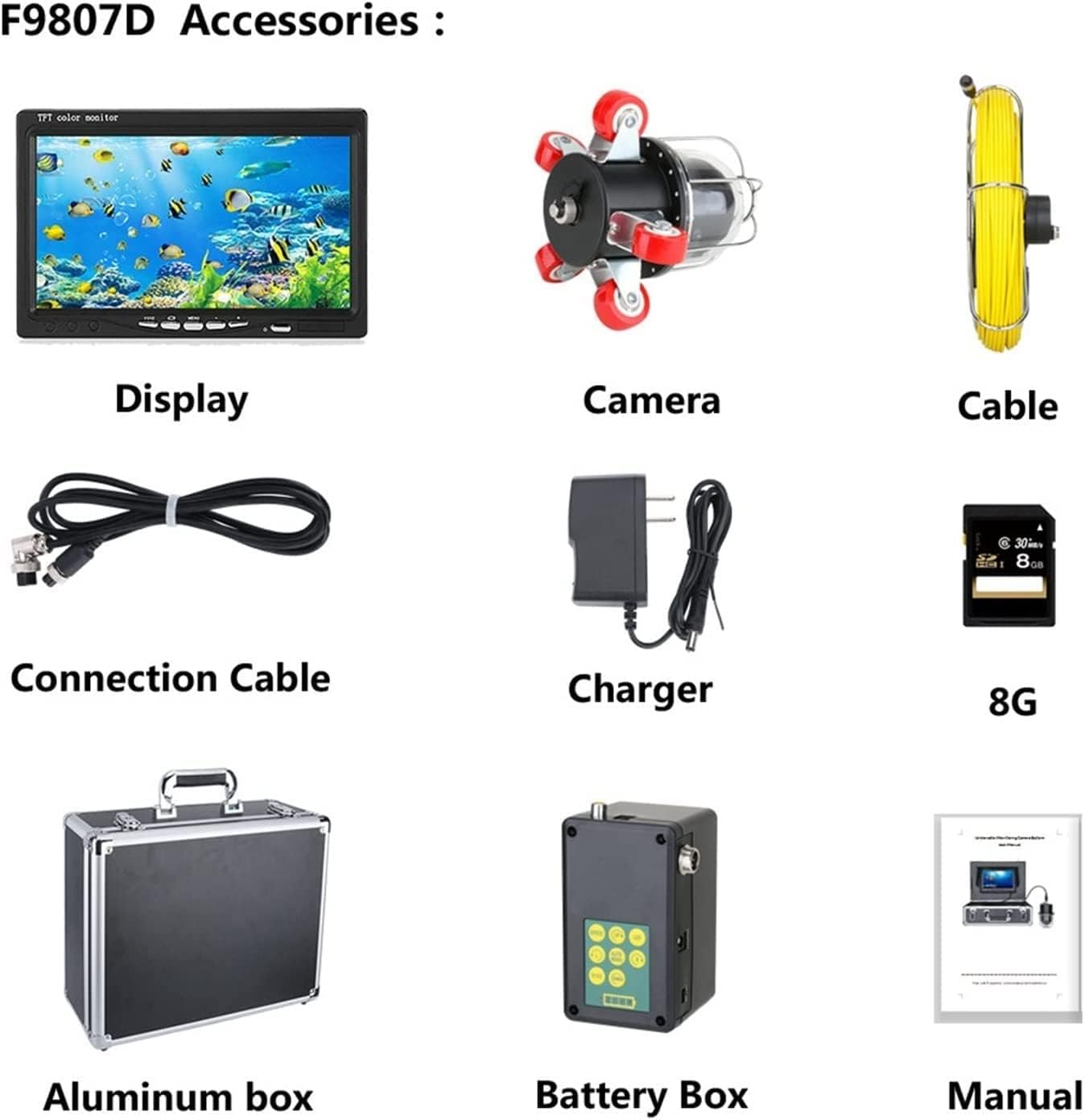 Pipe Inspection Video Camera 7 Inch 30M Drain Sewer Pipeline Industrial Endoscope Inspection Cameras Flexible Snake Camera,Sewer Camera