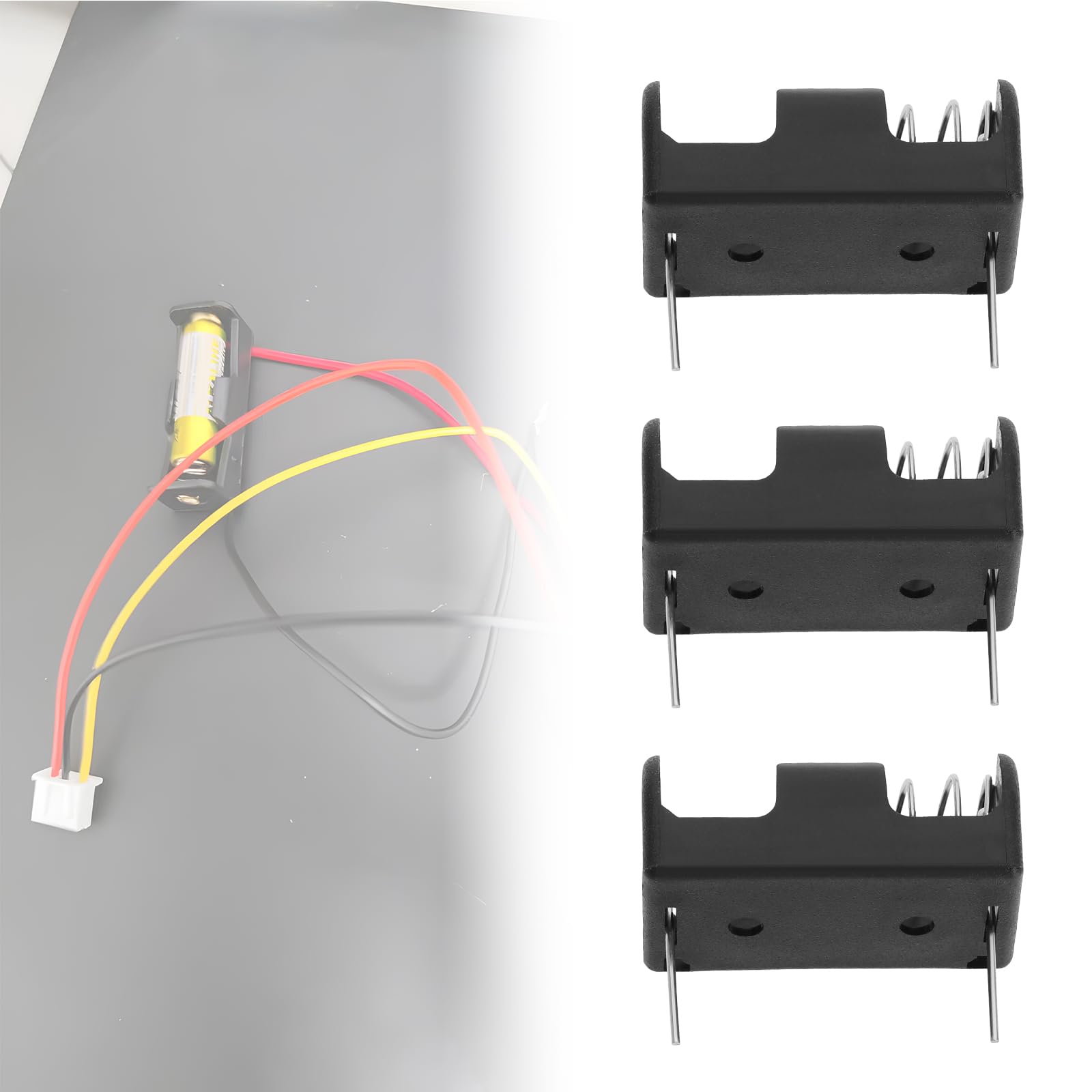2 szt. ER14250 uchwyt na baterię 1/2AA uchwyt na baterię z kablem montażowym PCB 1 gniazdo uchwyt na baterie gniazdo pudełko do przechowywania baterii czarny
