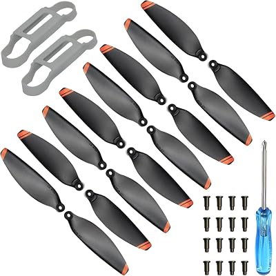 pour hélices pour DJI Mini 4K/Mini 2/Mini 2 SE/Mini SE, 16 Lames d’hélice de Rechange à Faible Bruit pour Drone pour DJI Mini 4K 2 SE (Orange)