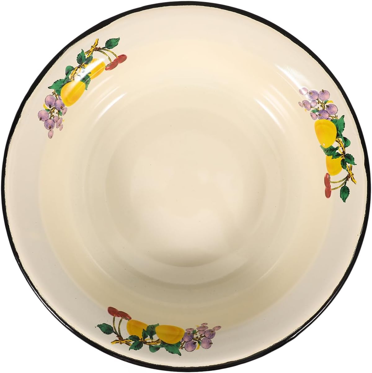 Cabilock Vintage Enamel Bowl Deep Food Container for Salad Mixing Retro Enamelware Basin for Kitchen Vegetable Basin Easy to Clean Multi-purpose Use