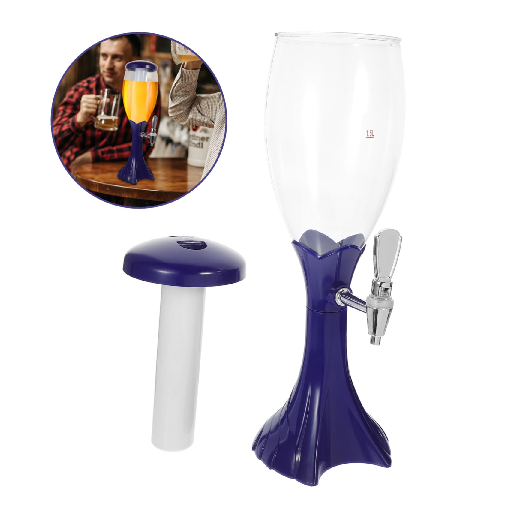Cabilock Mini 1 Pc Barril De Cerveza Dispensador De Cerveza con Grifo Bebida del Grifo Dispensador De Torre De Cerveza 3 litros Barril De Litro Ordenador Personal Columna De Vino