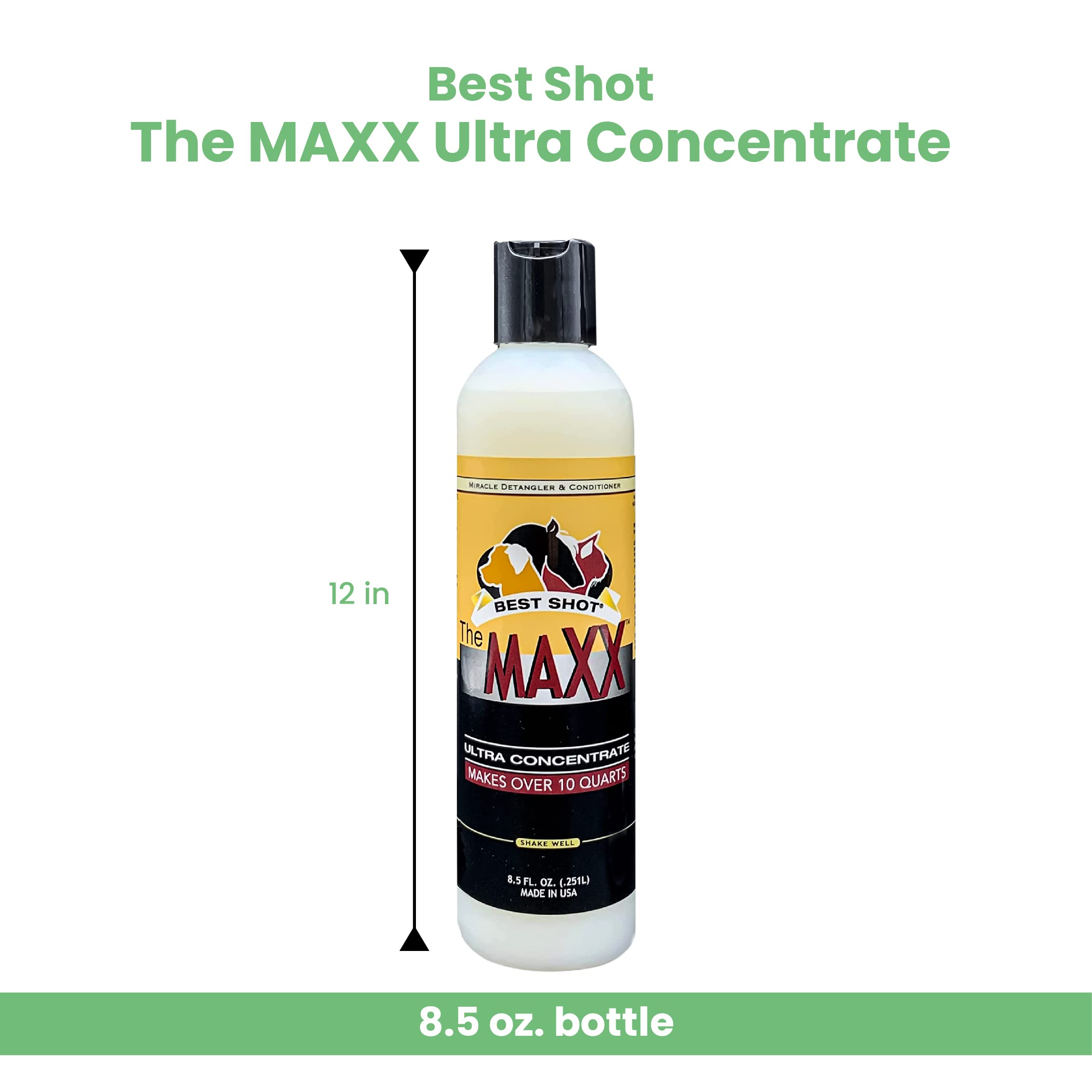 Best Shot The MAXX Ultra Concentrate Miracle Detangler and Conditioner, Moisturizing Conditioner for Pets, Hypoallergenic, 8.5 Oz.