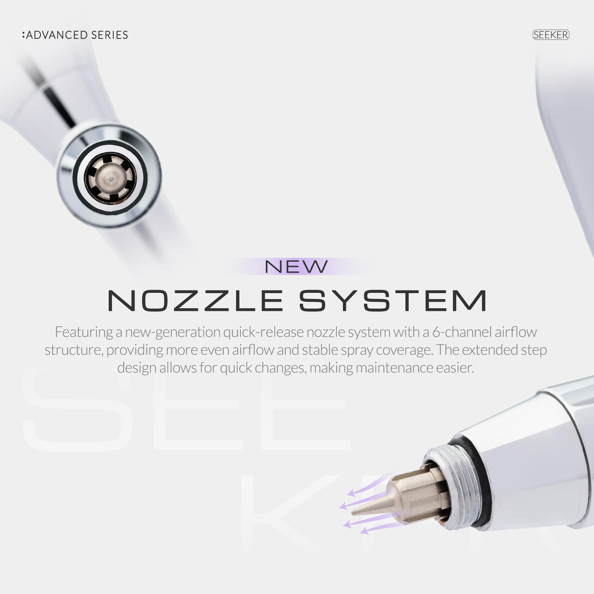Gaahleri Seria Airbrush Seeker, Dual-Action Gravity Feed z 6-kanałową dyszą szybkiego zwalniania, zestaw podwójnych igieł/dysz 0,3 i 0,5 mm, kubek 1/85.0 g i ergonomiczna Calm Island do Gundam