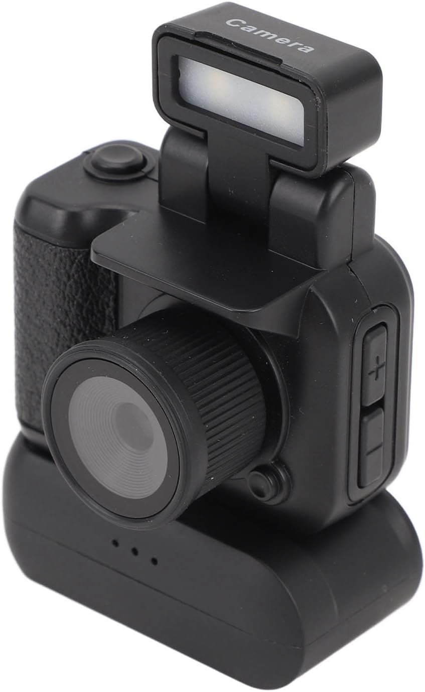 Jiawu Mini Keychain Camera, 1080P HD 1.44in Color Screen 480mAh Battery Small DVR Camcorder with OTG Connection for Indoor Outdoor Use (Black)