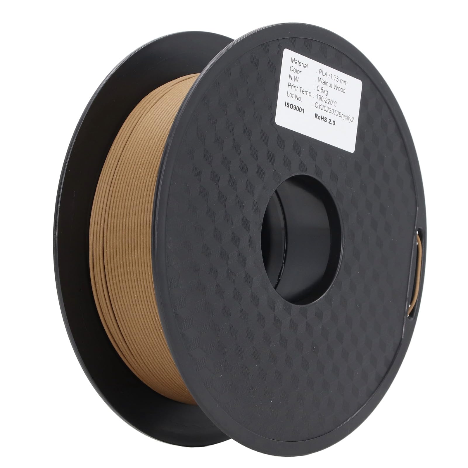 Qcwwy Noyer Bois PLA Filament 1,75mm, Bobine 1kg