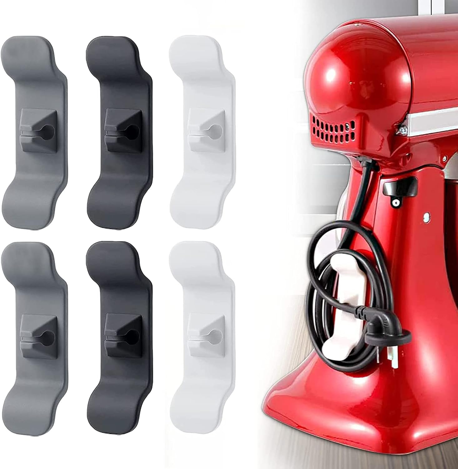 MIRFURT 6pcs Kitchen Appliance Cord Winder,Kitchen Cable Organizer Self