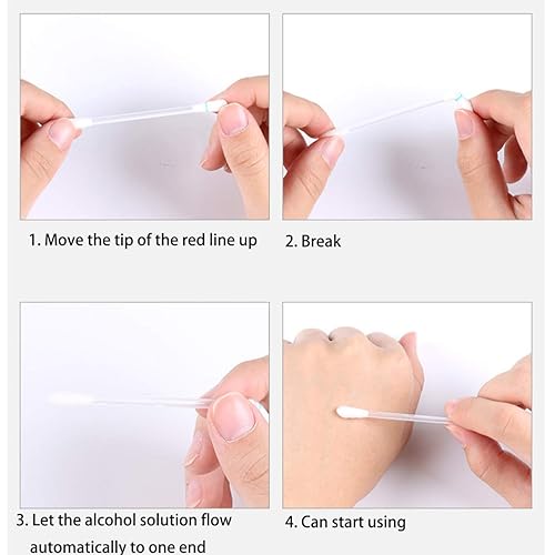 Miniatura 3 de 150 hisopos de algodón Q Tips con alcohol para frotar envueltos individualmente para el cuidado de heridas, Trave la seguridad del bebé recién nacido