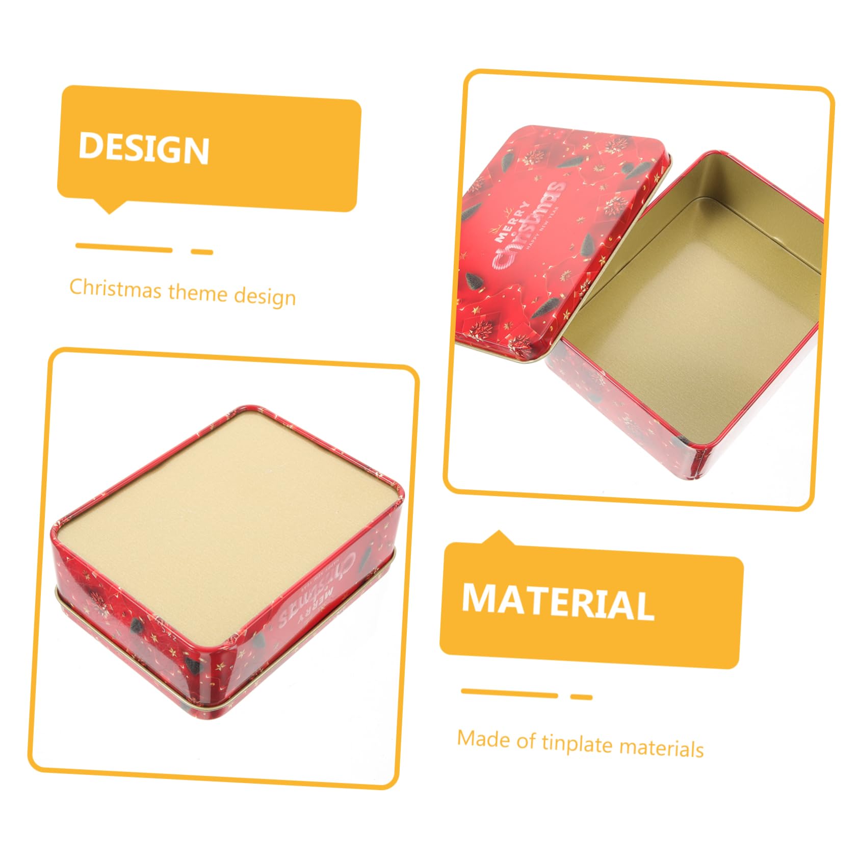 DIKACA 8 Stck. Teiliges Weihnachts Geschenkdosen aus Metallblech mit Deckeln Kleine Stabile Aufbewahrungsboxen für Grußkarten Kekse und Dekorative Geschenkverpackung mit Festlichen