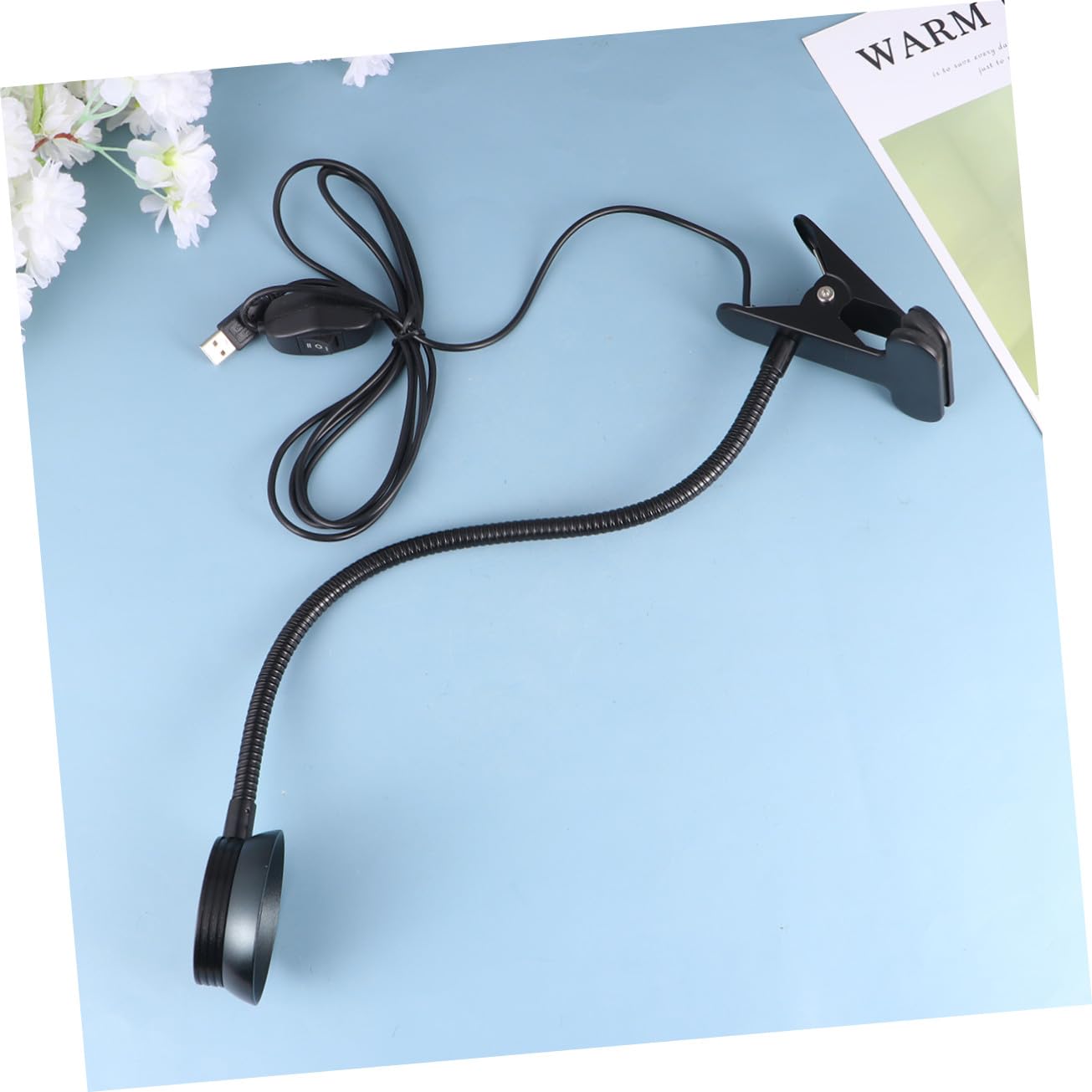 Operitacx Lampada da Lettura LED a Clip 4w 6w Collo Flessibile Nero | 2 Livelli di Luminosità, Cavo USB Incluso, per Leggere a Letto e Viaggio