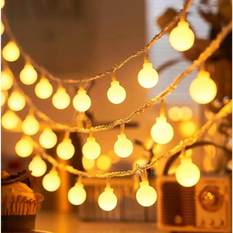 Pisca Pisca Natal，Luzes Led em Cordão, 10 Metros de Comprimento, 66 Lâmpadas, Iluminação Amarela/Rgb, Decoração para Festas de Natal，Exquisitamente Trabalhado e Durável(10 Metros - Luz Quente,1)